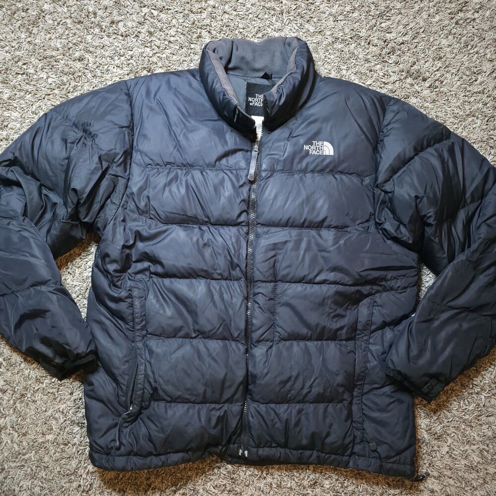The North Face 550 Goose Down Puffer Jacket Mens Large Black Nuptse
